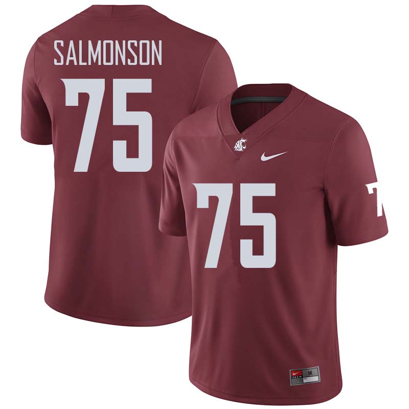 Men #75 B.J. Salmonson Washington State Cougars College Football Jerseys Sale-Crimson - Click Image to Close